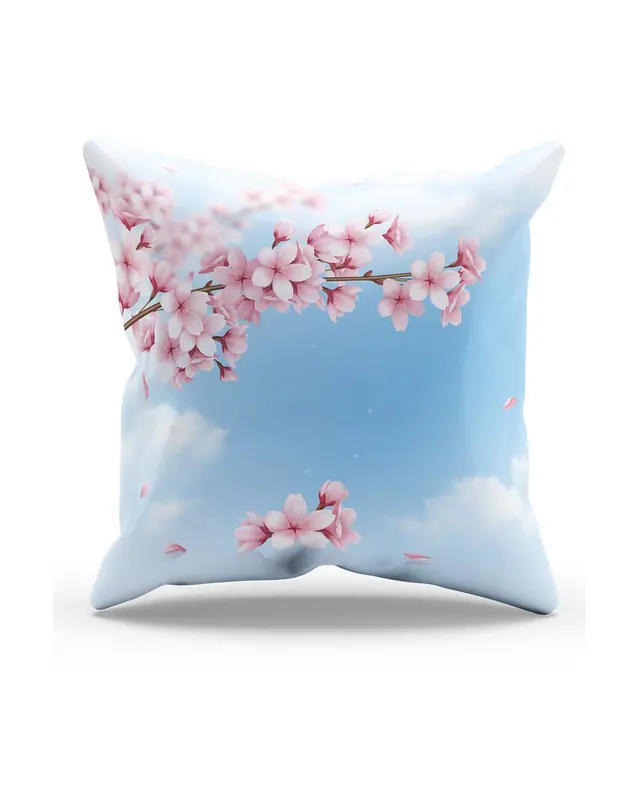 Double-Sided Printed Japon Sonbaharı Pattern Set of 3 Coordinated Suede Cushion Cover - 6