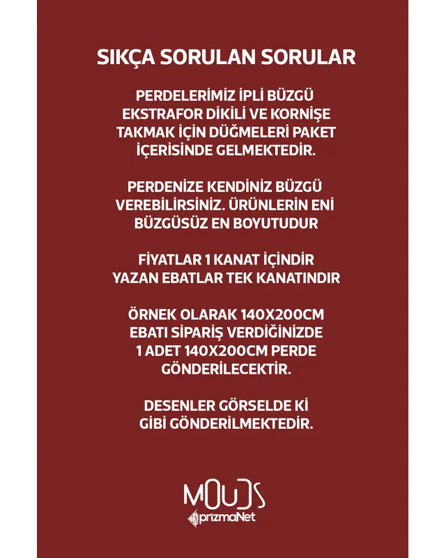 Burgundy 2 Desenli Süet Oturma Odası Salon Fon Perde Baskılı Ekstrafor Büzgü TEK KANAT PRD-1056 - 3