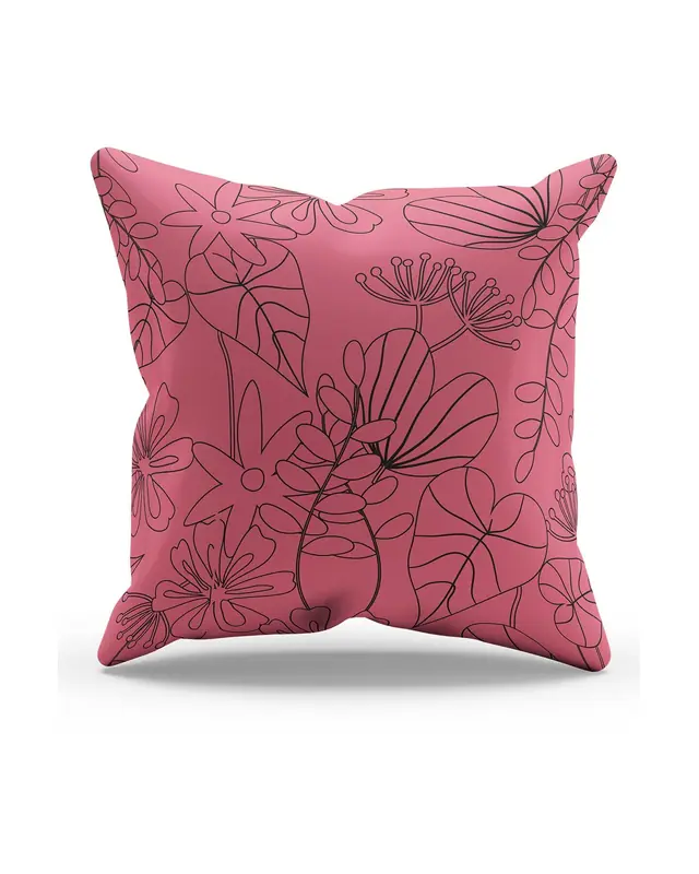Double-Sided Printed Color Seosan Pattern Set of 4 Coordinated Suede Cushion Cover - 6
