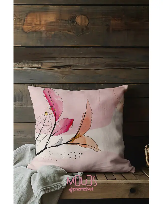 Çift Tarafı Baskılı Flower Art Desenli 4'lü Kombin Süet Kırlent Kılıfı - 3