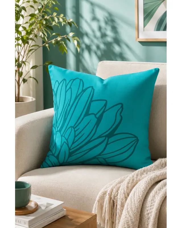 Double-Sided Printed Pastel Line-2 Pattern Set of 4 Coordinated Suede Cushion Cover - 6