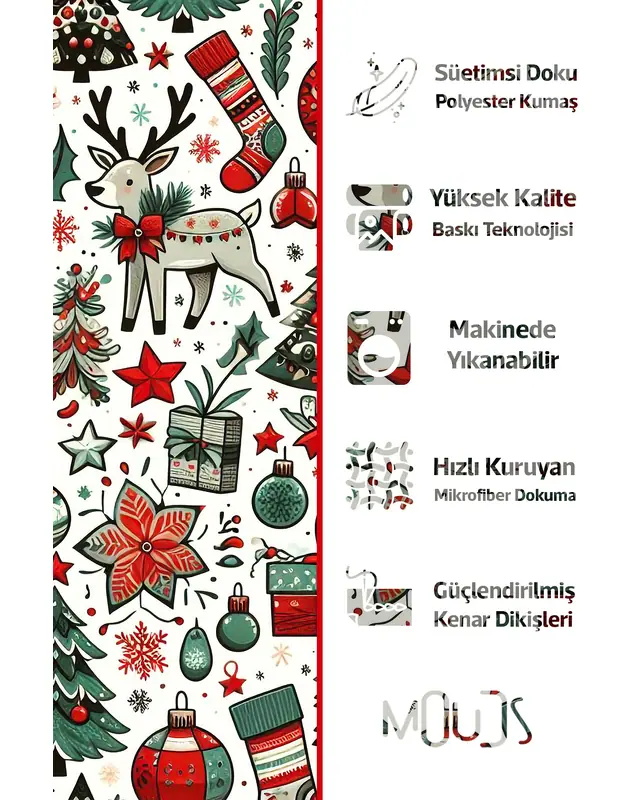 Christmas Tree and Deer Pattern Cushion Cover Double-Sided Printed Decorative Pillow Cover - PL1141 - 2