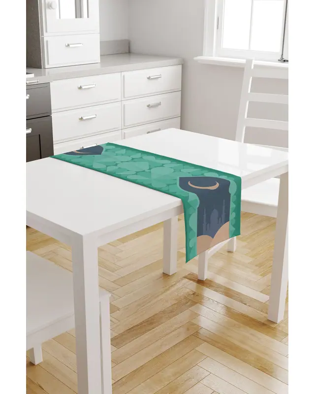 Ramadan Pattern 40X140 Table Runner, Easy-Care Suede Textured Runner, Stain-Resistant Runner - 3
