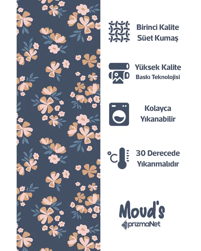 Gurun Pattern Printed Suede Table Runner - 3