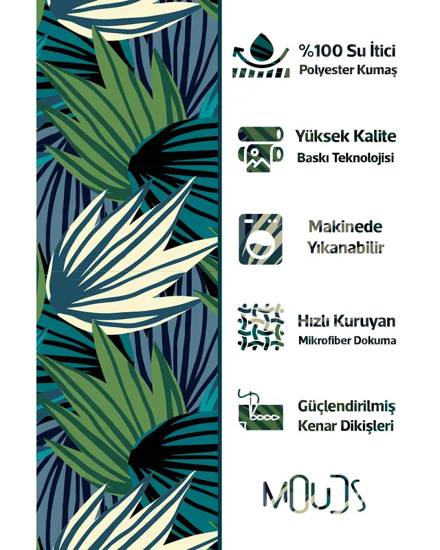 Shower Curtain, Tropical Flower Shadow Patterned Shower Curtain, Bathtub Curtain, Rings Included 175x200cm - BP-76 - 2