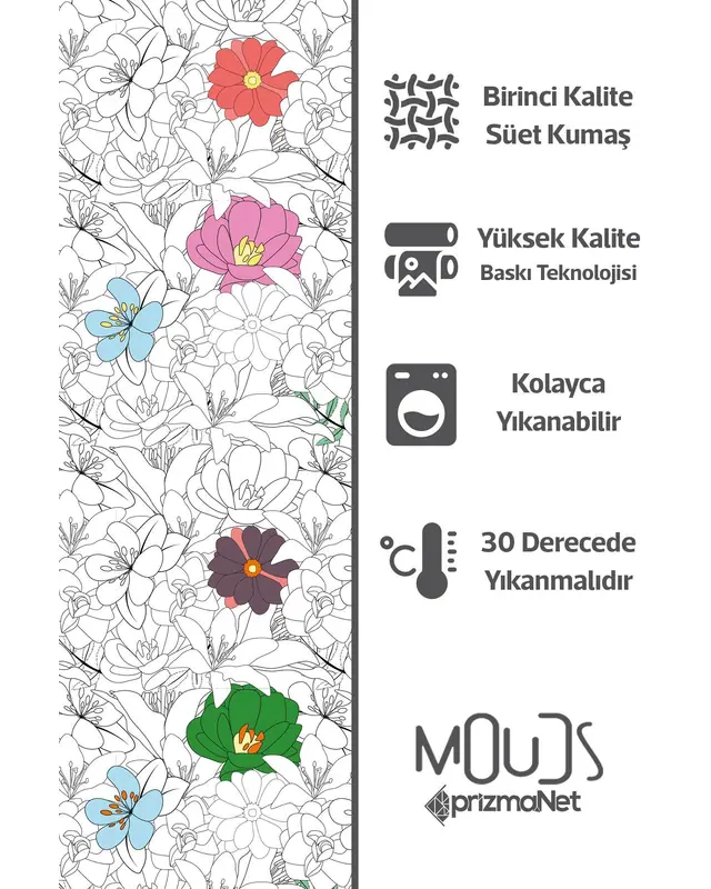 Suede Textured Fabric Floral Series Patterned Kitchen Apron, Chef Apron, Waiter Apron, Restaurant Apron - MTF-19 - 3
