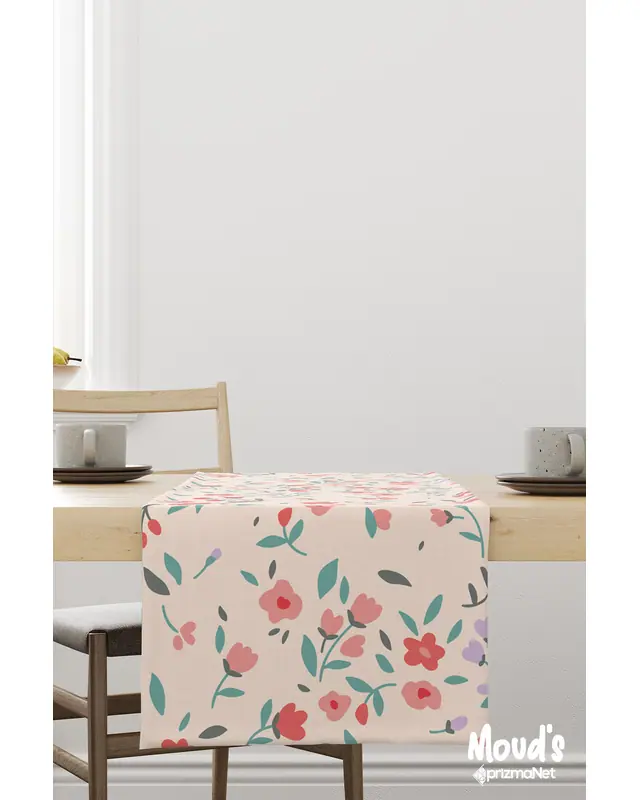 Miniso Pattern Printed Suede Table Runner - 4
