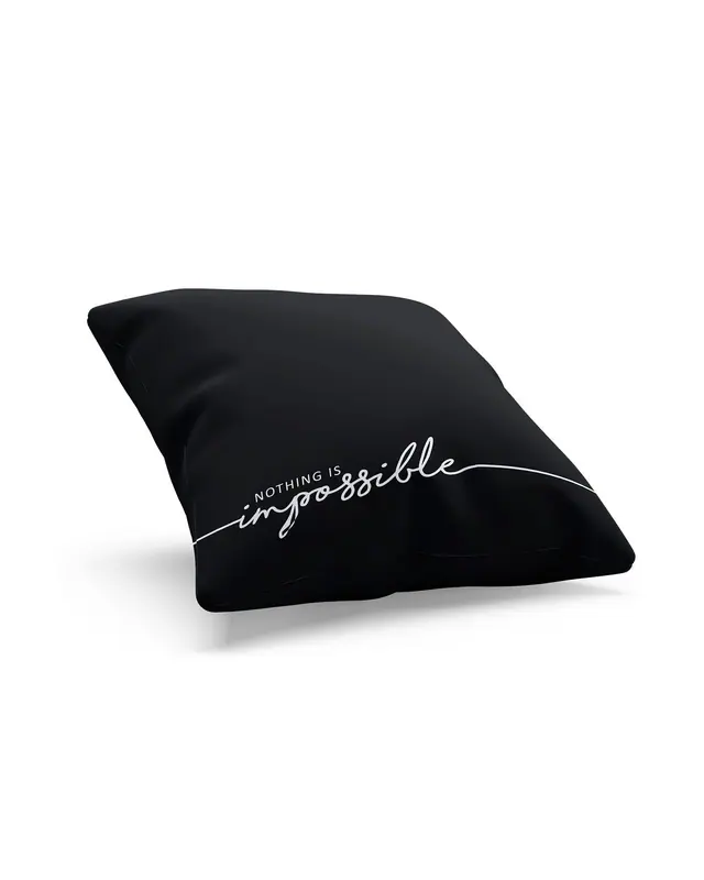 2'li Line Text Pattern Double-Sided Printed Suede Cushion Cover Set - 3