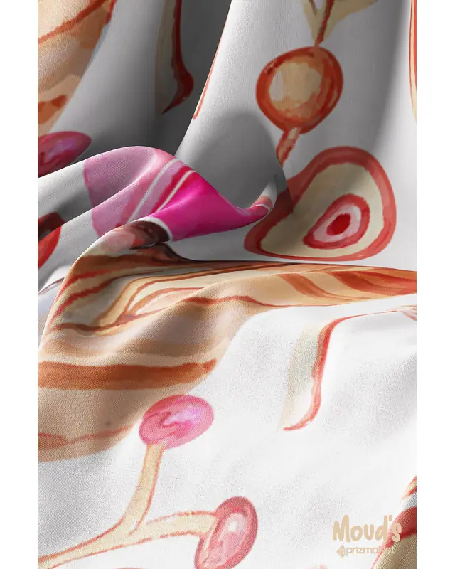 Elmas Bohemian Pattern Printed Suede Table Runner - 3