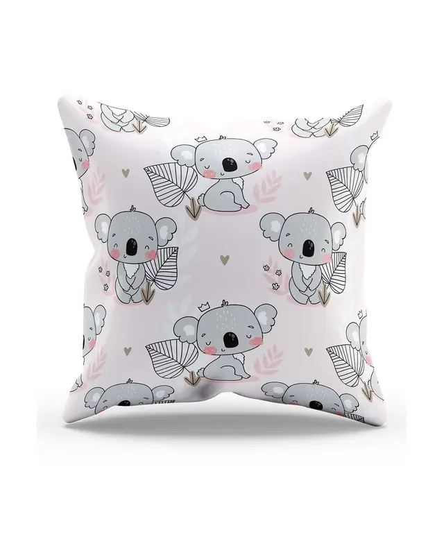 Koala Pattern Double-Sided Printed Suede Cushion Cover
