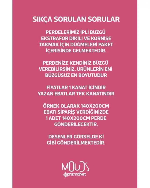 Pembe Çiçek 2 Desenli Süet Oturma Odası Salon Fon Perde Baskılı Ekstrafor Büzgü TEK KANAT PRD-1041 - 3