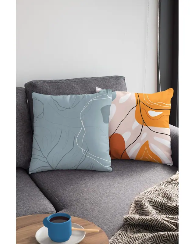 Double-Sided Printed Art Series-2 Pattern Set of 4 Coordinated Suede Cushion Cover - PLG151 - 4