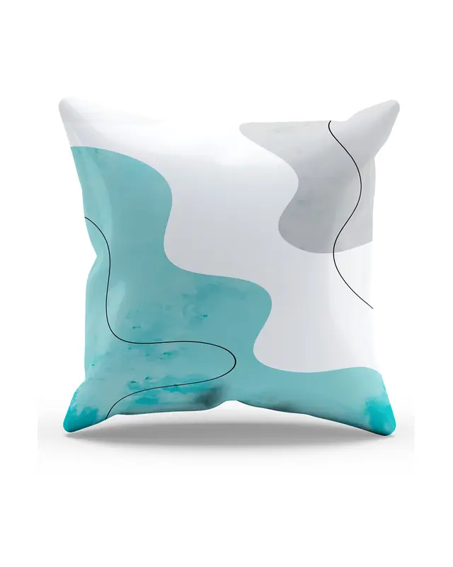 Double-Sided Printed Undulation Pattern Set of 4 Coordinated Suede Cushion Cover - 4