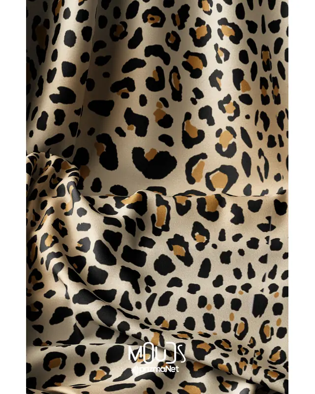 Leopard Patterned Living Room Decorative Curtain Digital Printed Suede Pencil Pleat - Set of 2 Panels - PRD-1011 - 8