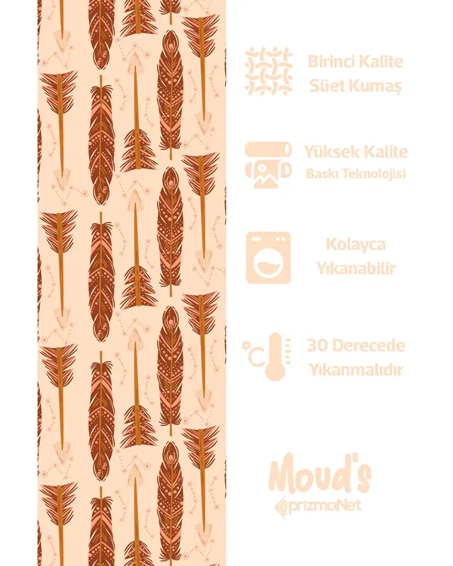 Brown Bohemian Rectangular Easy-Care Suede-Feel Tablecloth - MS-107 - 2