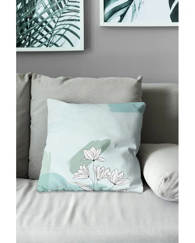 Double-Sided Printed Poppy Soft Pattern Set of 3 Coordinated Suede Cushion Cover - 7
