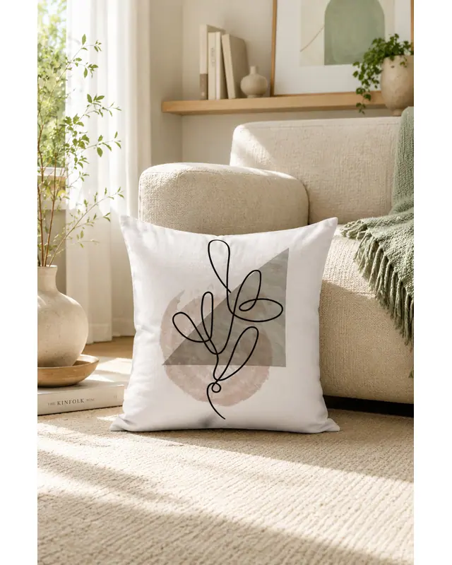 Double-Sided Printed Megu Pattern Set of 4 Coordinated Suede Cushion Cover - 7