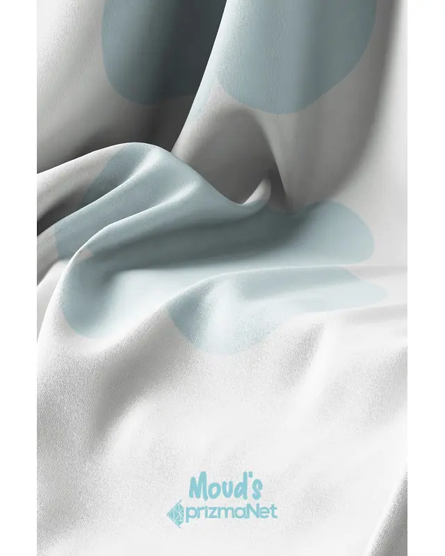 Blue Cloud Patterned Printed Kids' and Baby Room Decorative Curtain - Set of 2 Panels - PRD-06 - 5