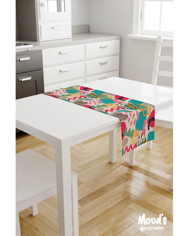 Artboard 1 Pattern Printed Suede Table Runner - 2