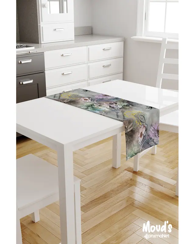 Classic Pattern 2 Pattern Printed Suede Table Runner - 2