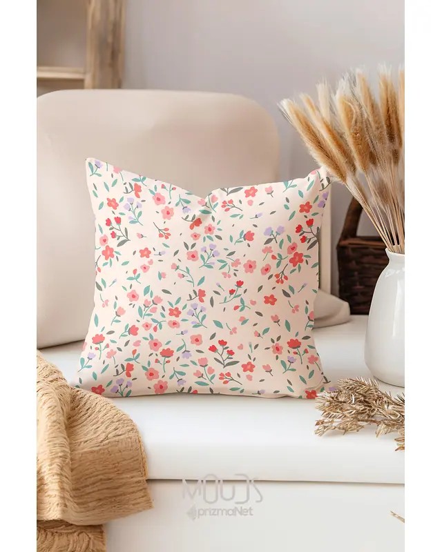 Çift Tarafı Baskılı Miniso Desenli Tekli Kırlent Kılıfı