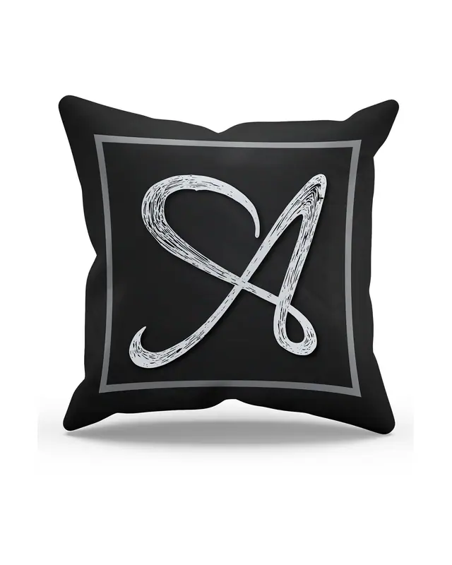 A Letter Pattern Double-Sided Printed Suede Cushion Cover