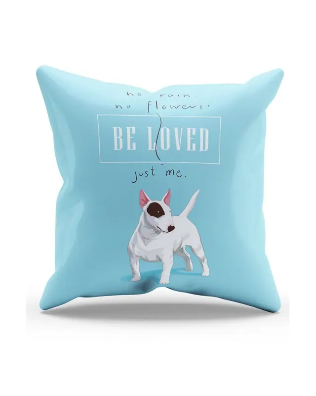 Blue Teriyer Dog Pattern Double-Sided Printed Suede Cushion Cover PL779