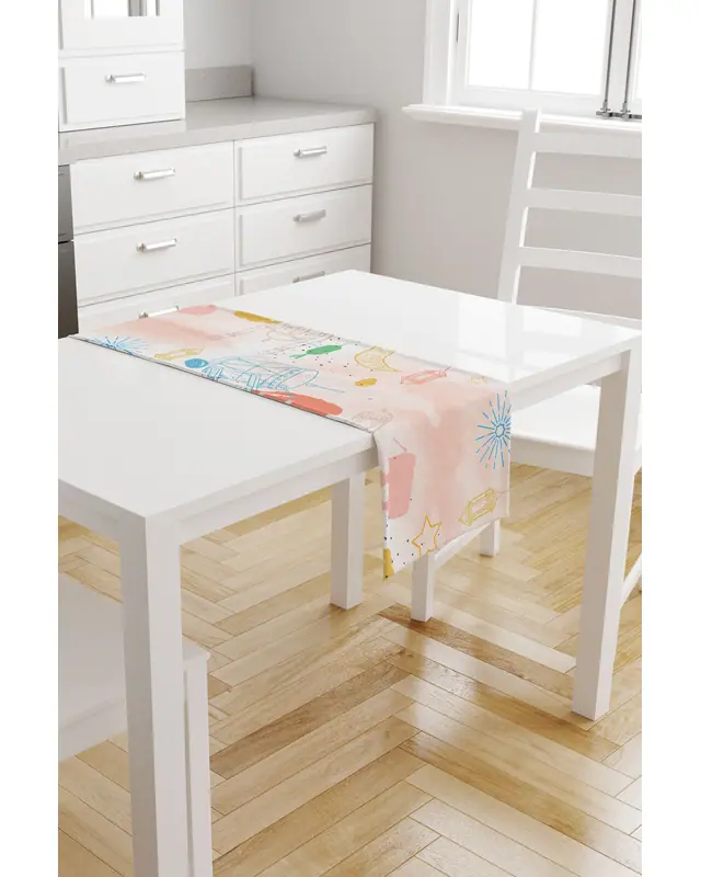 Ramazan Desenli 40X140 Runner Masa Örtüsü, Dertsiz Süet Dokulu Runner, Leke Tutmaz Runner - 2