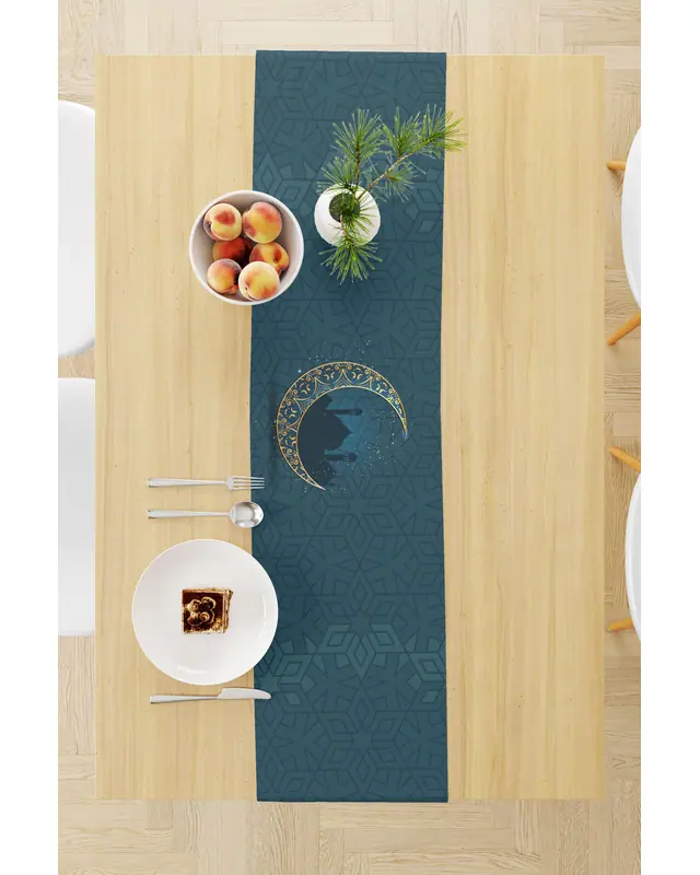 Ramadan Pattern 40X140 Table Runner, Easy-Care Suede Textured Runner, Stain-Resistant Runner - 3