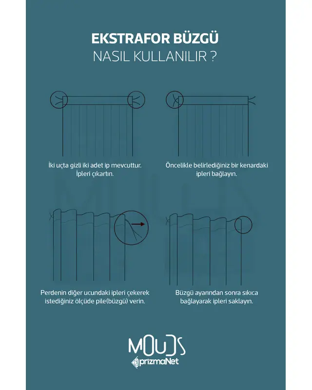 Anatolia 10 Desenli Süet Oturma Odası Salon Fon Perde Baskılı Ekstrafor Büzgü TEK KANAT PRD-1101 - 4