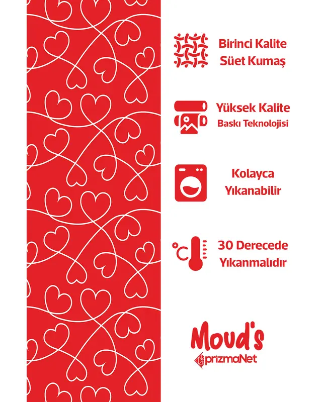 Red Hearts Round Easy-Care Suede-Feel Tablecloth - MSY-49 - 2