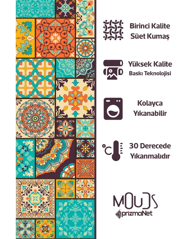 Ottoman Pattern Double-Sided Printed Single Cushion Cover - 3