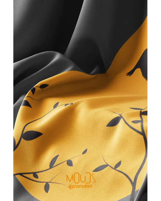 Suede Textured Fabric Japanese Sun 2 Patterned Kitchen Apron, Chef Apron, Waiter Cover, Restaurant Apron - MTF-42 - 4