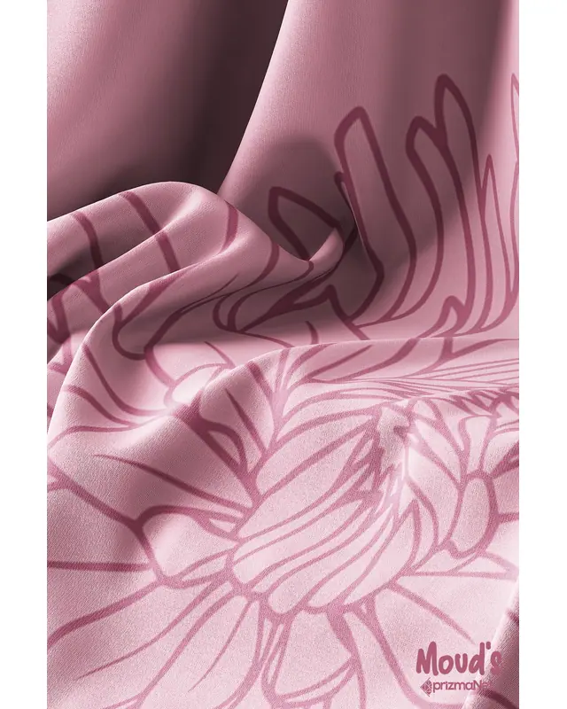 Pembe Pastel Çizgi Desenli Yuvarlak Süet Dertsiz Masa Örtüsü - 3