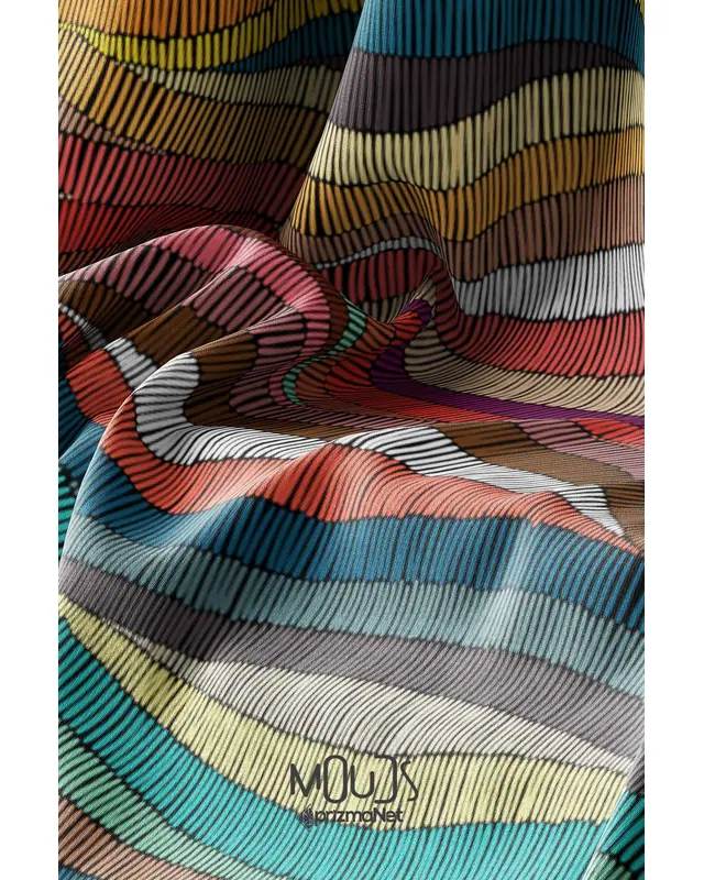 Suede Textured Fabric Colorful Striped Carpet Patterned Kitchen Apron, Chef Apron, Waiter Apron, Restaurant Apron - MTF-17 - 4
