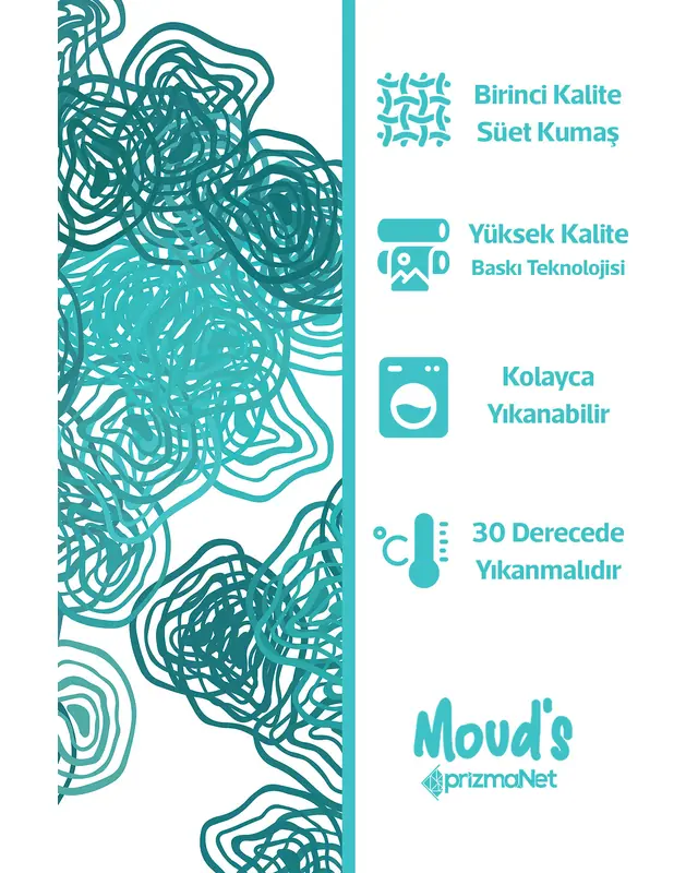 Semilo Desenli Yuvarlak Süet Dertsiz Masa Örtüsü - 2