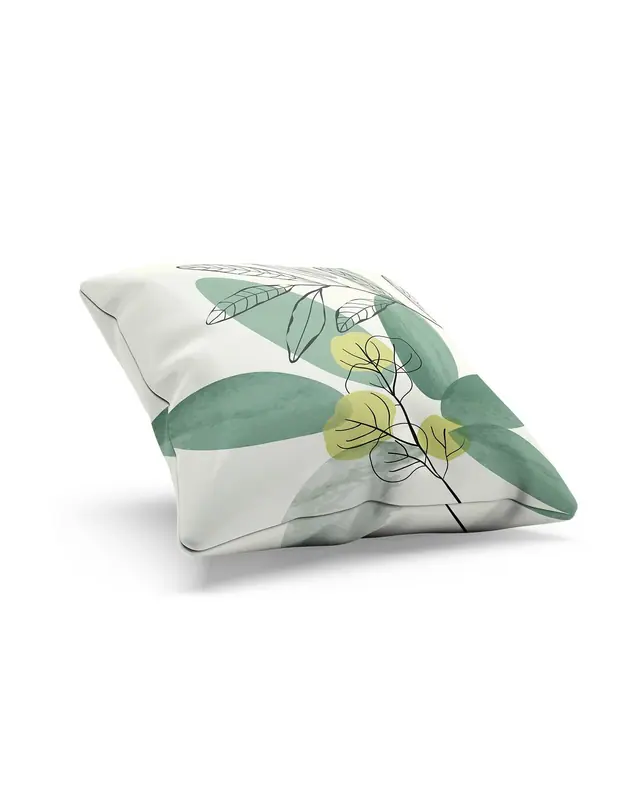 Zeytin Dalı - 3 Pattern Double-Sided Printed Suede Cushion Cover - 2