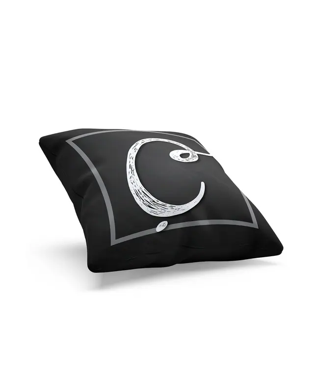 Ç Letter Pattern Double-Sided Printed Suede Cushion Cover - 2