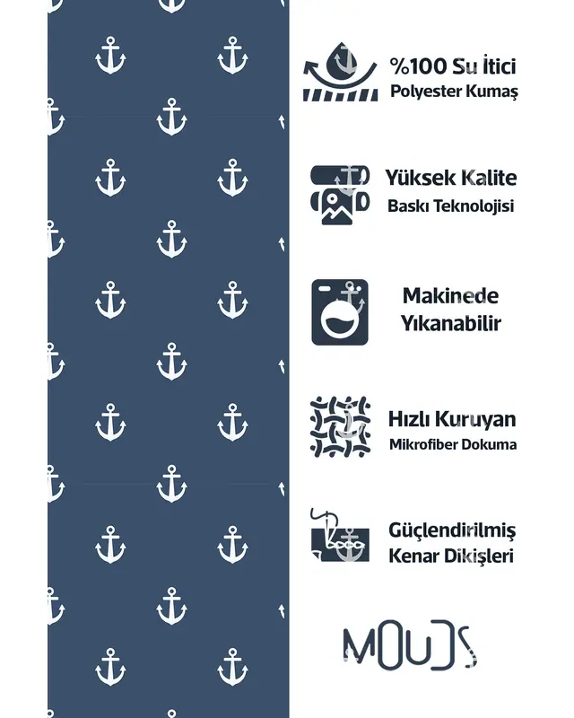 Set of 4 Sea Pattern Cushion Cover Water-Resistant Wipe-Clean Digitally Printed Boat and Yacht Decor SET07 - 3