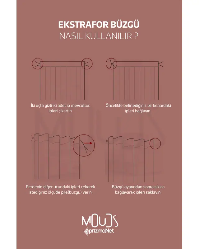 Autumn Leaves Desenli Süet Oturma Odası Salon Fon Perde Baskılı Ekstrafor Büzgü 2 Kanat PRD-1060 - 5