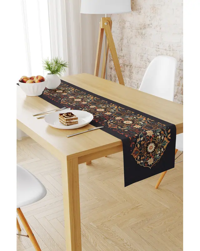Ramazan Desenli 40X140 Runner Masa Örtüsü, Dertsiz Süet Dokulu Runner, Leke Tutmaz Runner - 2