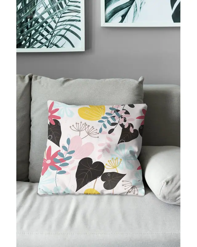 Double-Sided Printed Color Seosan Pattern Set of 4 Coordinated Suede Cushion Cover - 3