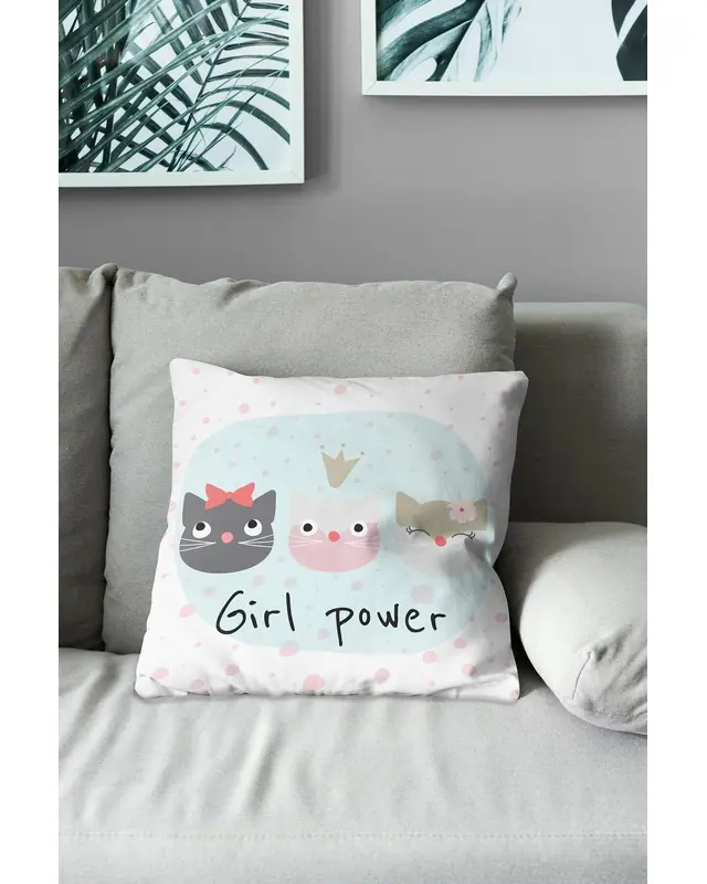 Girl Power-1 Pattern Double-Sided Printed Suede Cushion Cover - 3
