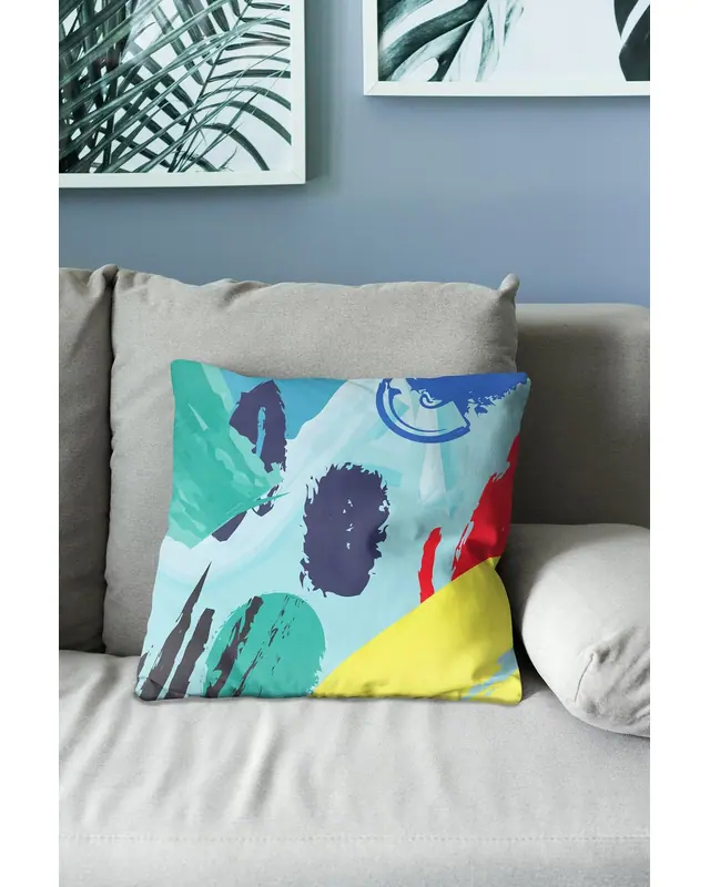 Brush Art-3 Pattern Double-Sided Printed Suede Cushion Cover - 3