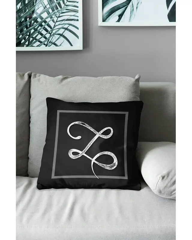 Z Letter Pattern Double-Sided Printed Suede Cushion Cover - 3