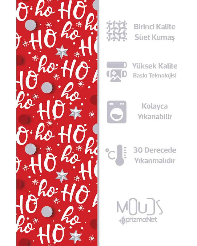 Ho Ho Ho Christmas Pattern Suede Table Runner - 3