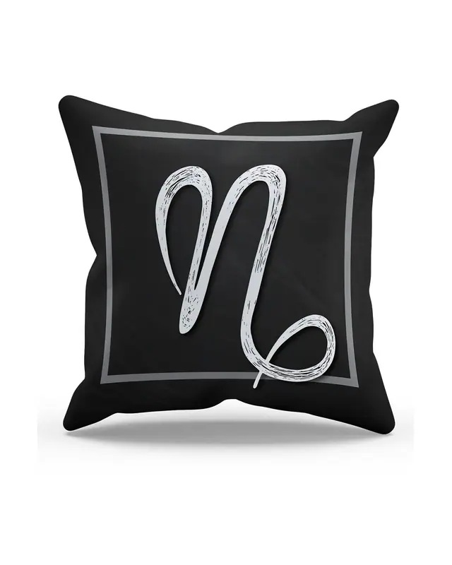N Letter Pattern Double-Sided Printed Suede Cushion Cover