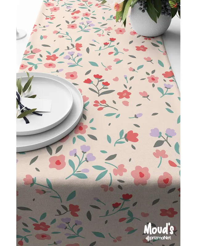 Miniso Pattern Printed Suede Table Runner - 3