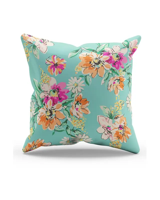 Double-Sided Printed Vintage Flowers Pattern Set of 4 Coordinated Suede Cushion Cover - 2
