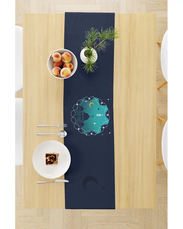 Ramadan Pattern 40X140 Table Runner, Easy-Care Suede Textured Runner, Stain-Resistant Runner - 3